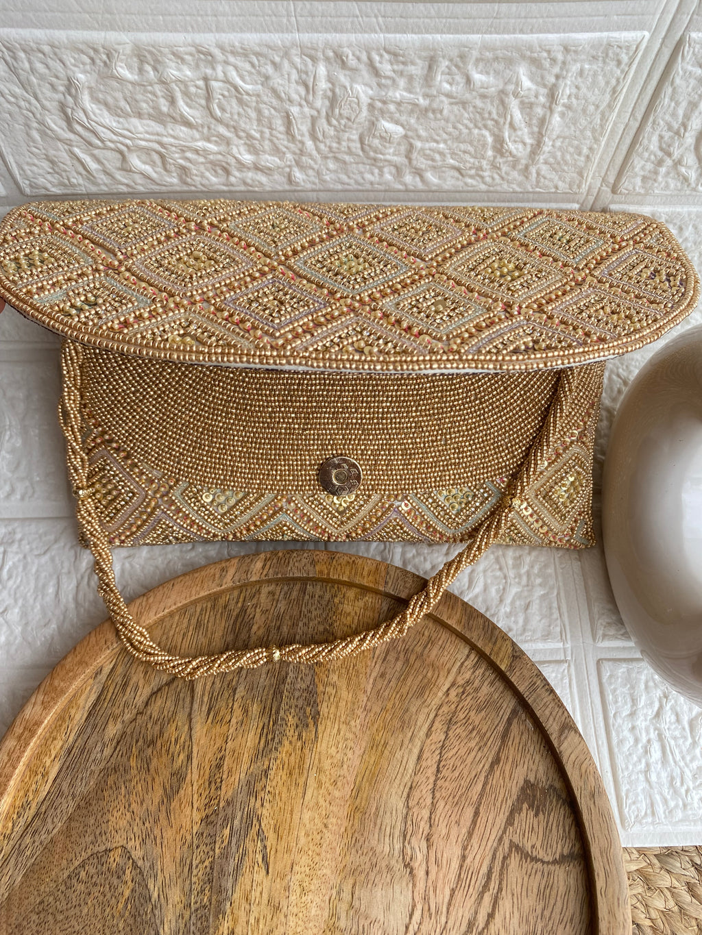 Boss Lady Signature Complete Heavy Beads Envelope Clutch