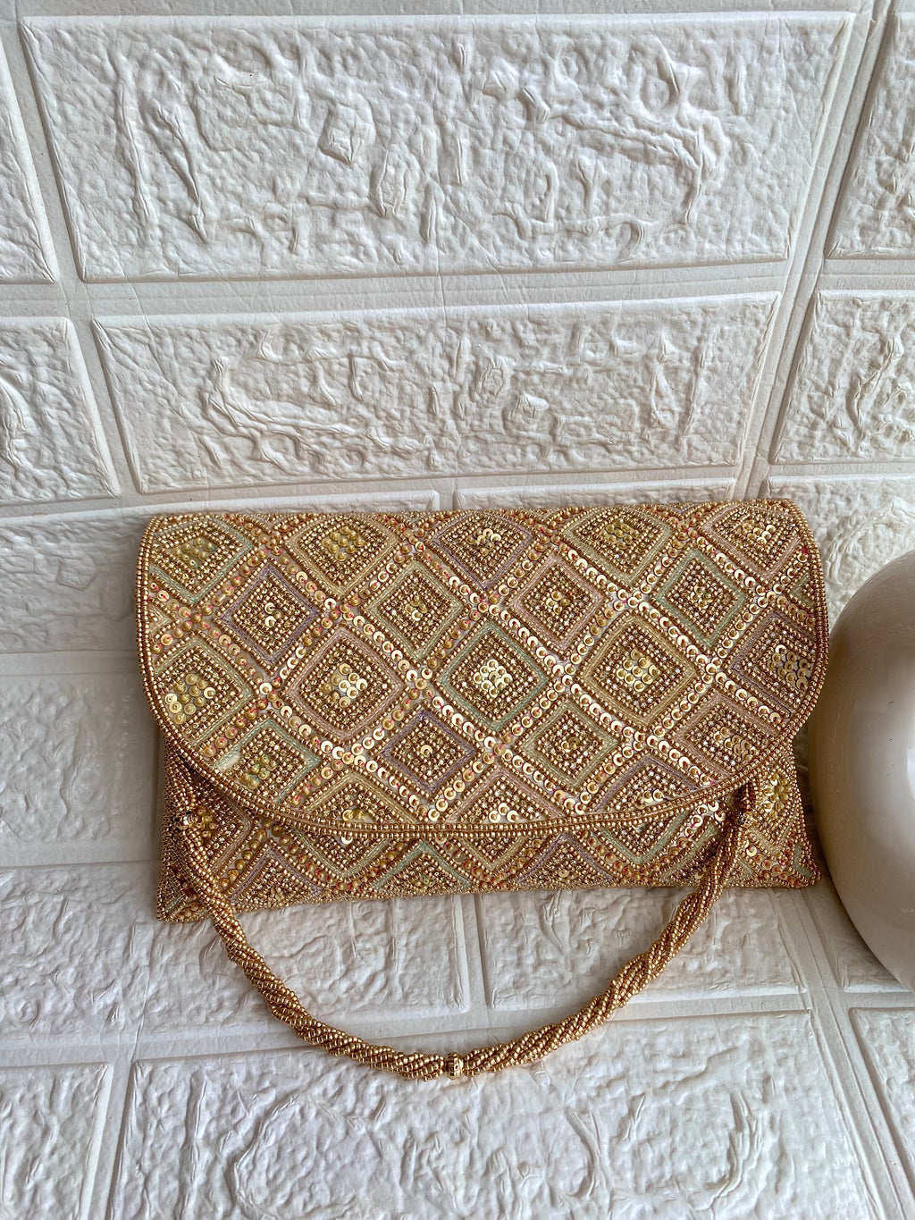 Boss Lady Signature Complete Heavy Beads Envelope Clutch