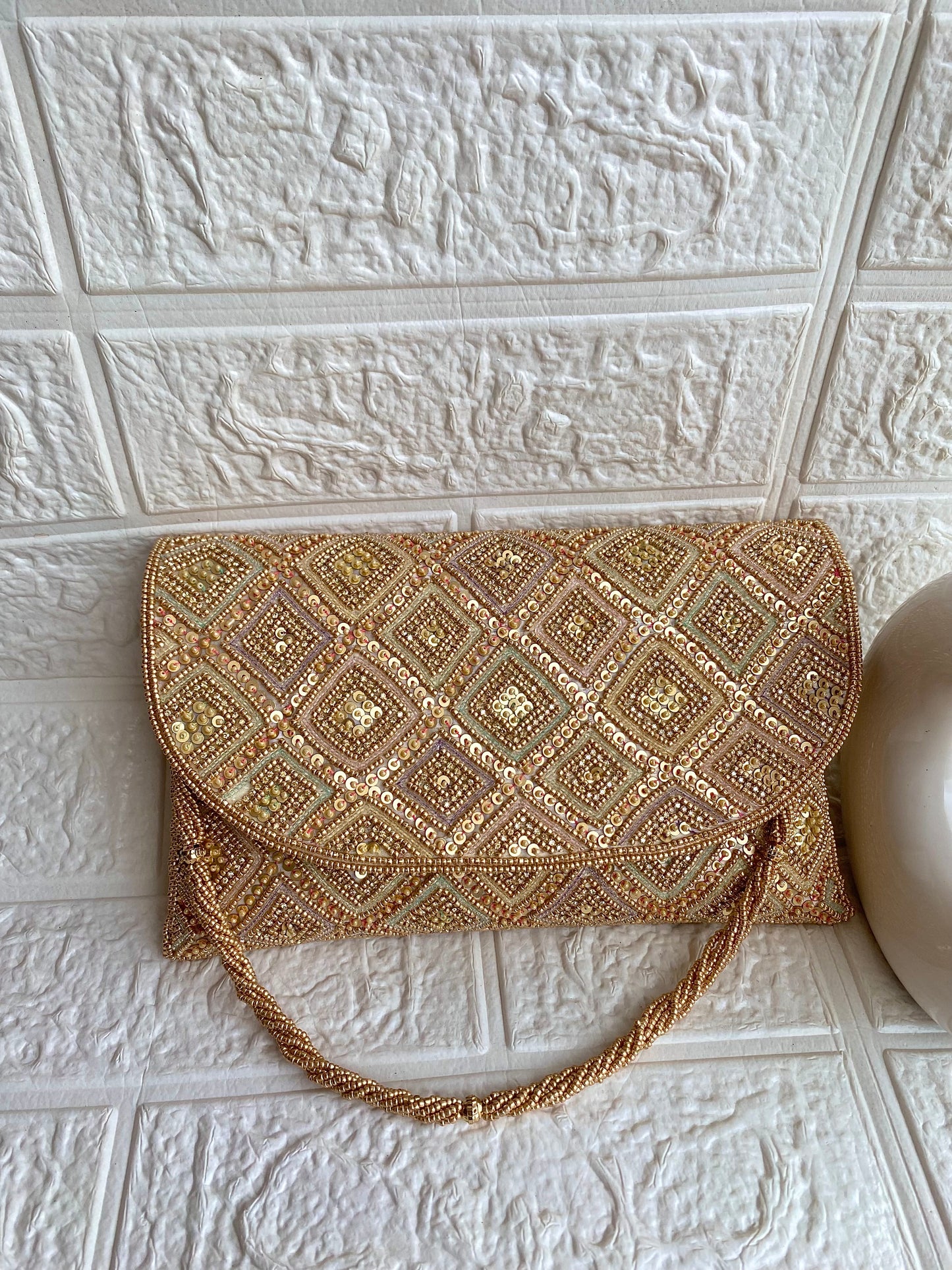 Boss Lady Signature Complete Heavy Beads Envelope Clutch