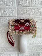 Signature Maroon Beads Luxe HandBag