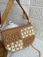Statement Shell Heavy Beads Luxe HandBag