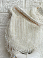 Signature Handcrafted Double Sided Dual Color Pearl Beads Potli Bag