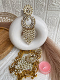 "Naari" Celebrity Styled Kundan Pearl Drop Long Earrings