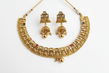 Kundan  Gold Plated Pure Brass Necklace set