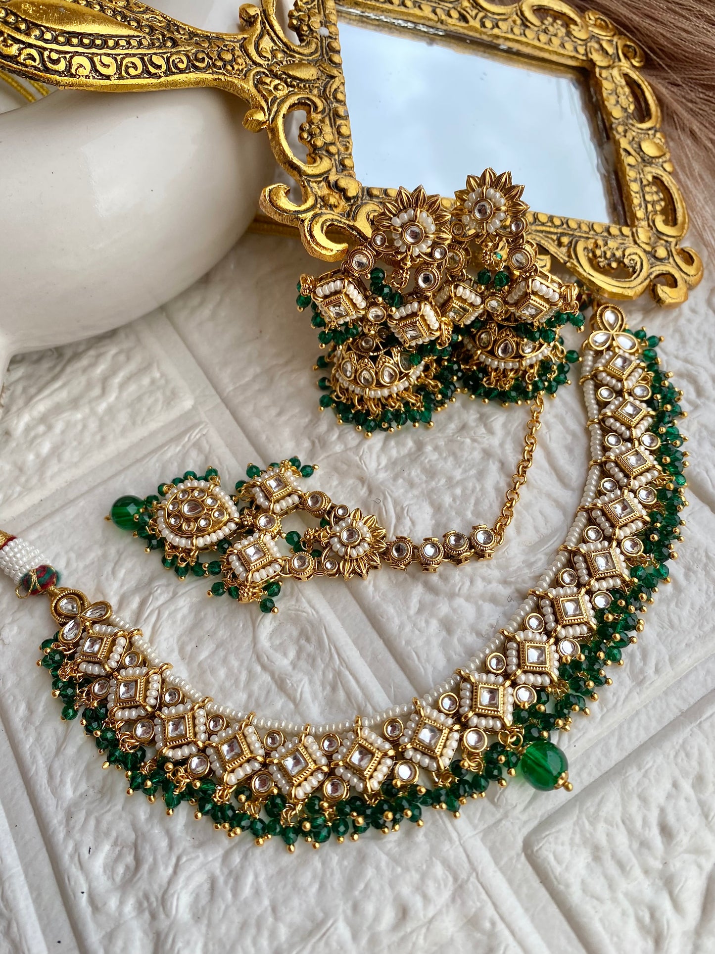 Evergreen Kundan Polki Necklace Set