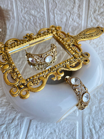 Polki Real moissanite Loop Earrings