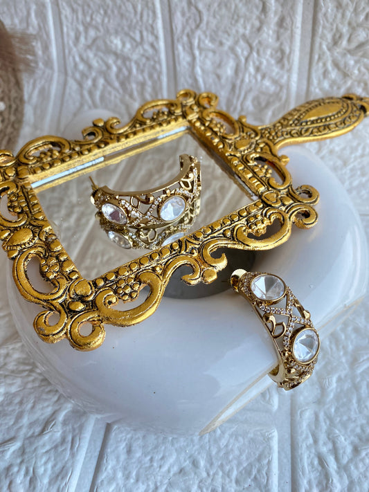 Polki Real moissanite Loop Earrings