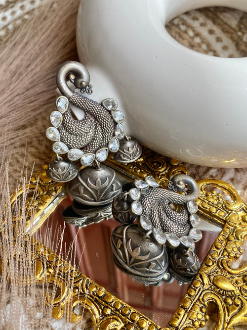 "Nagin" Silverlookalike Jhumka