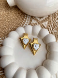 Pearl Heart Anti Tarnish Gold Plated Earrings