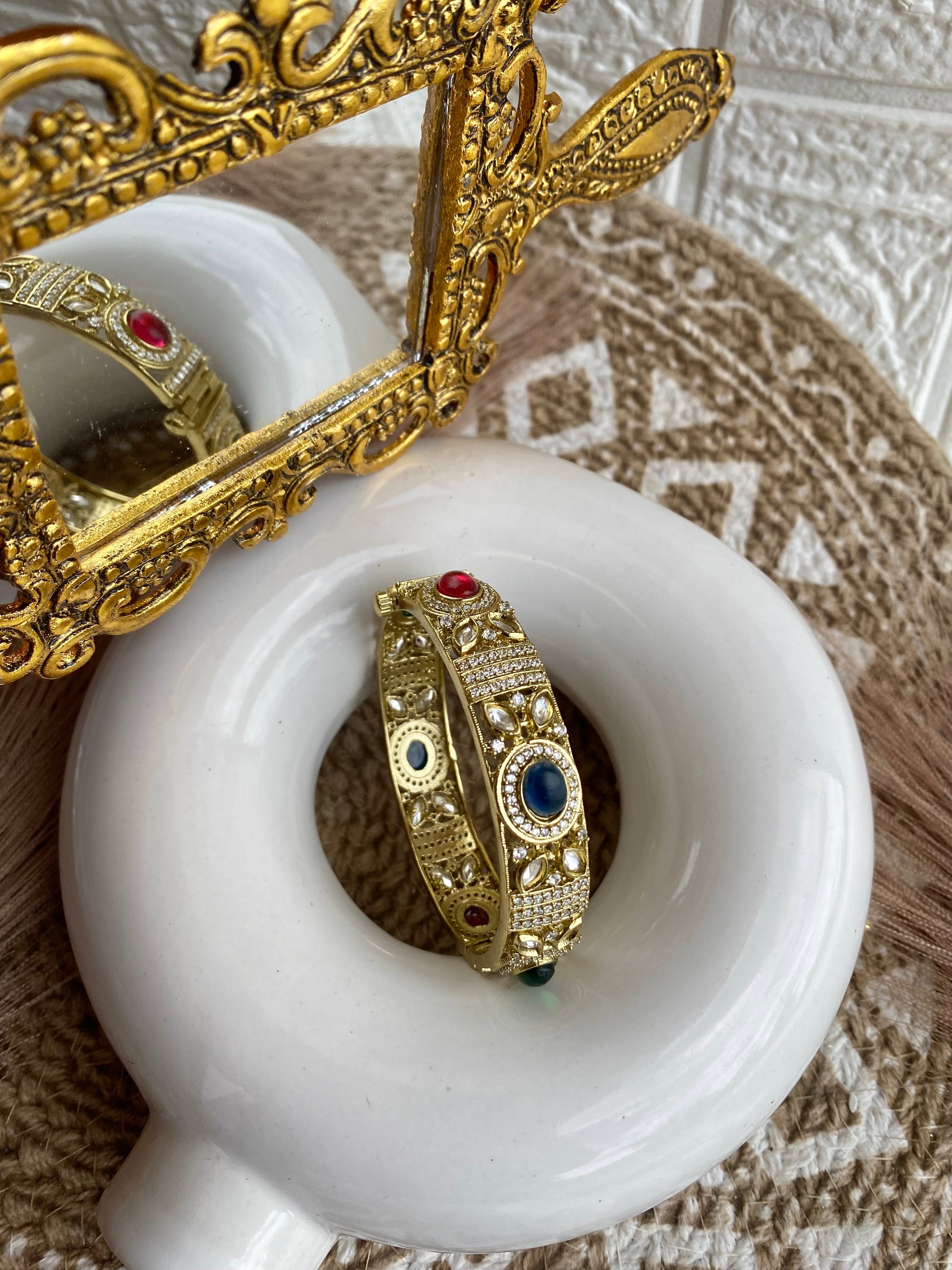 "Navrangi" Kundan Polki Bangle