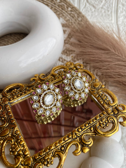 Moissanite Polki Studs