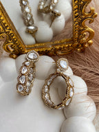 Real Moissanite Hoop Studded Earrings