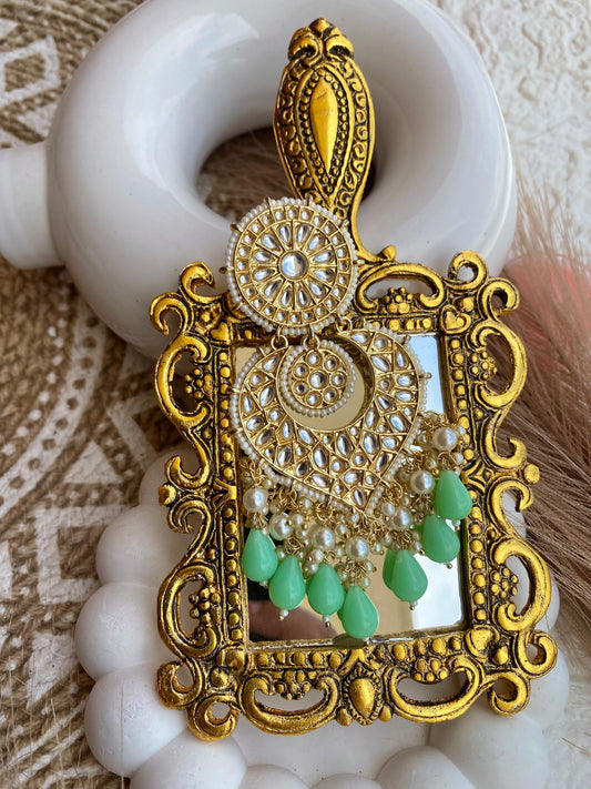 Kundan Gold-Plated Pearl Long Chandbali