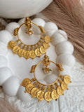 "Laksmi" Goddess Gold Plated Coined Medium Size Chandbali