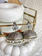 Zirconia Silver Jhumka