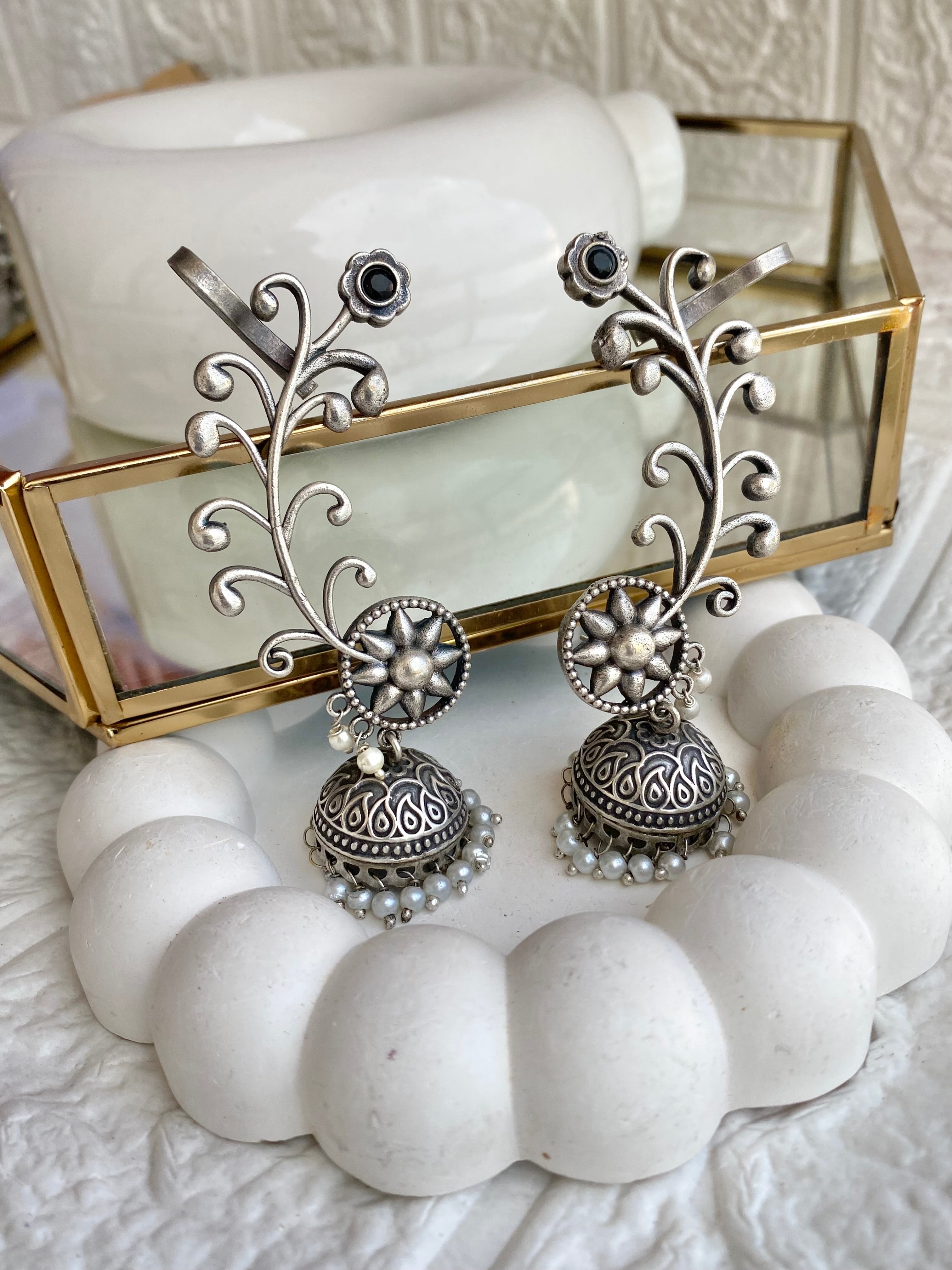 Silver Earcuff Jhumka