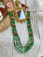 The Maharani Green Onyx Bead Long Haram