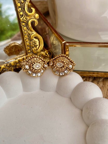 Kundan Polki Eye Stud Earrings
