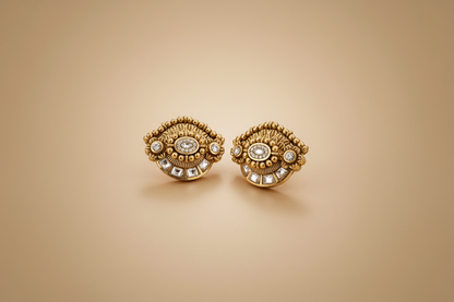 Kundan Polki Eye Stud Earrings