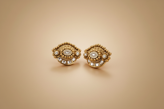 Kundan Polki Eye Stud Earrings