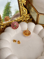 Real Polki Kempu Mint Antique Earrings