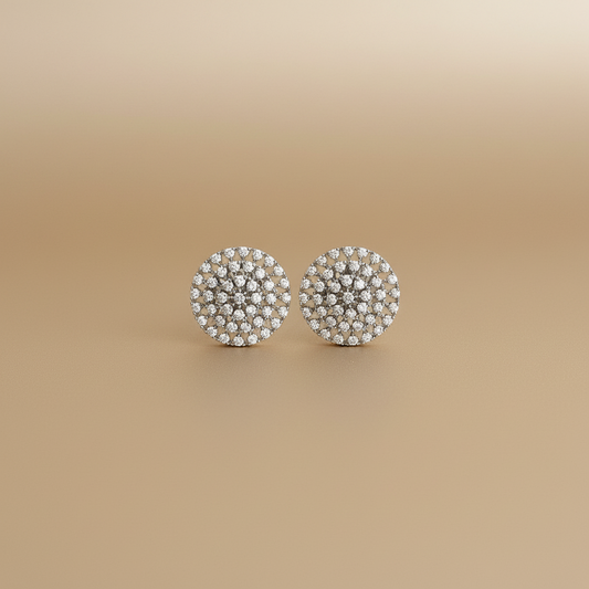 White Zirconia CZ Stud Earrings