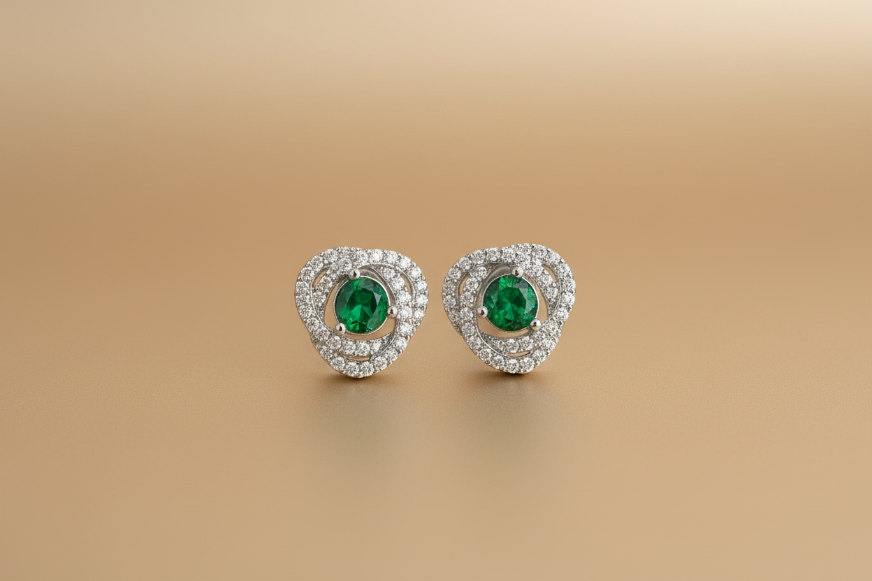 Emerald Green Zirconia CZ Studs