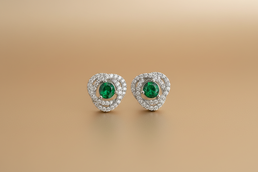 Emerald Green Zirconia CZ Studs