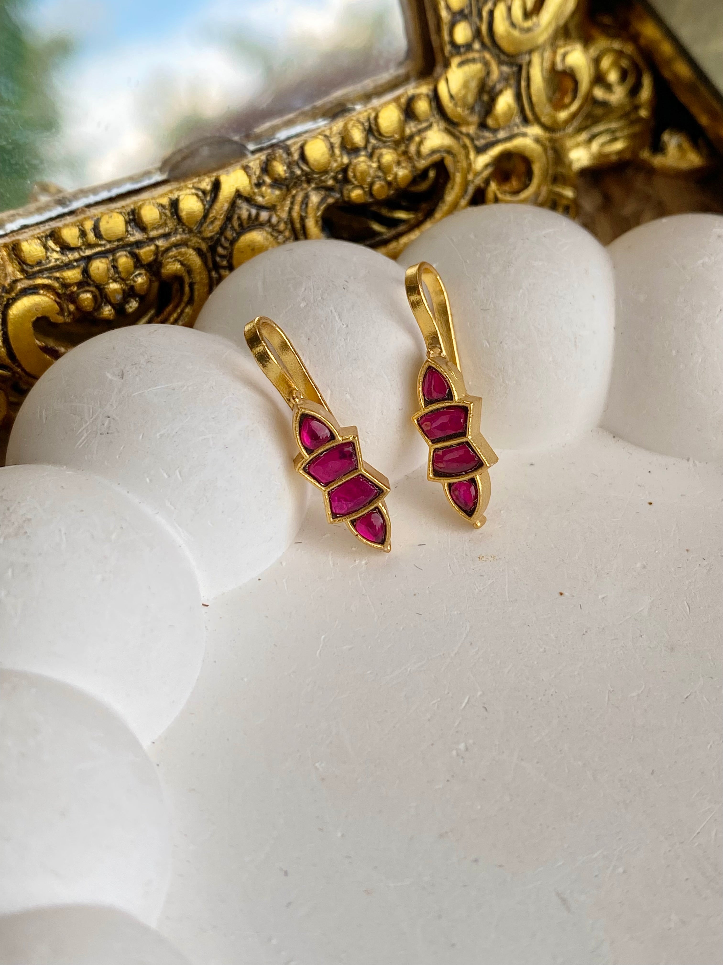 Polki Kempu Clip-on Bugadi Earrings