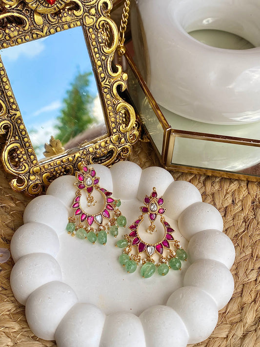 Polki Kempu Mint Earrings