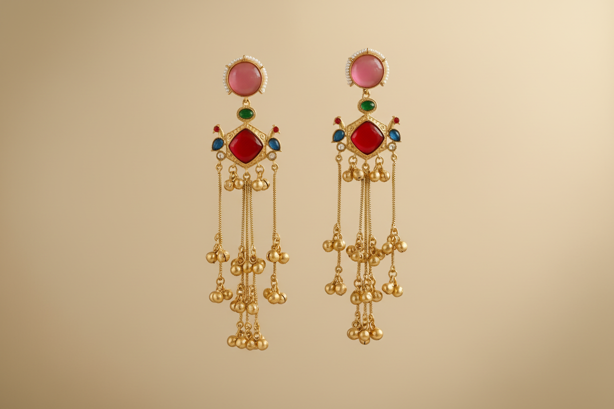 Navratna Kashmiri Earrings