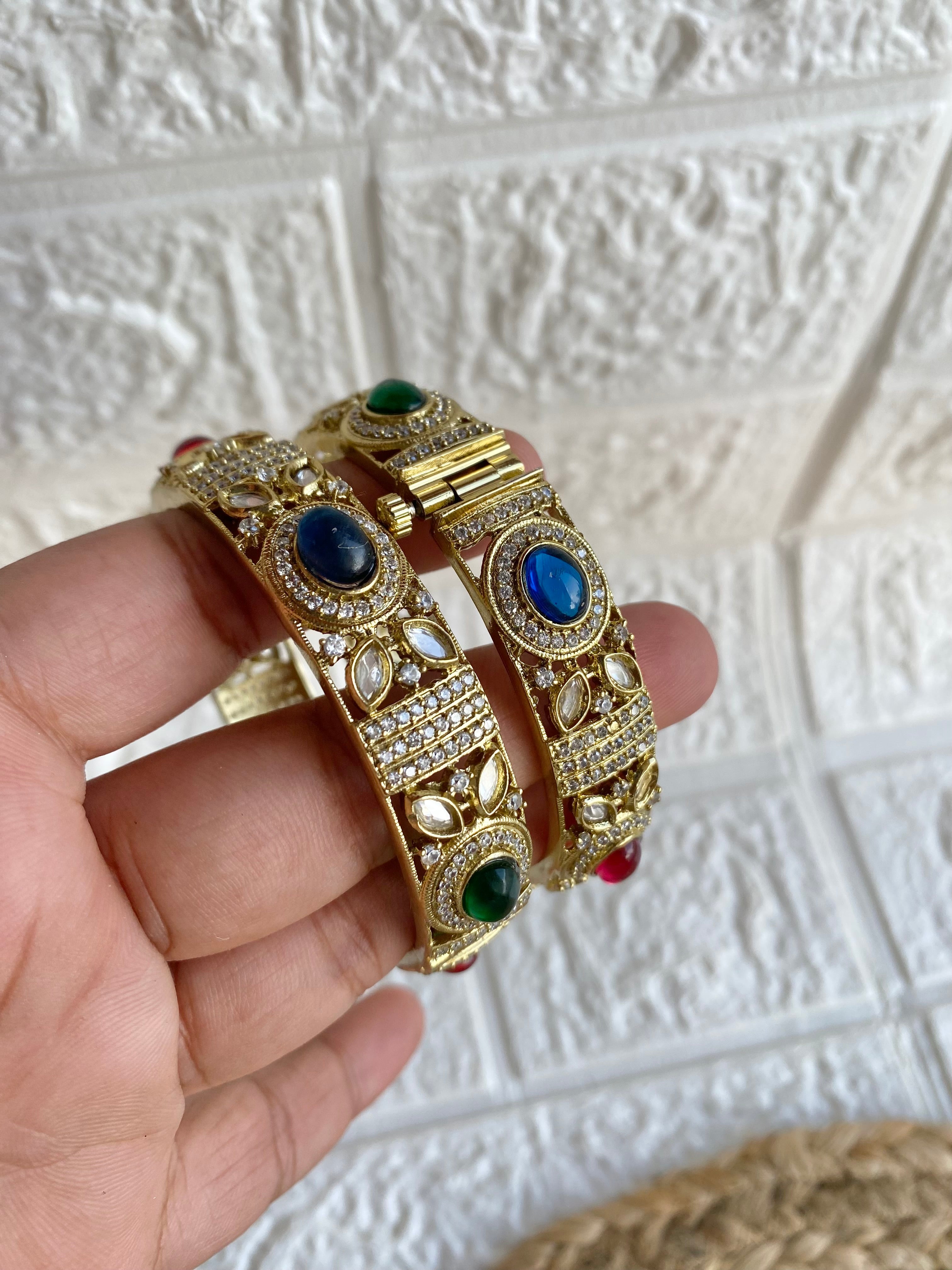 "Navrangi" Kundan Polki Bangle