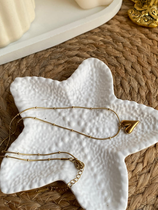 Carefree Minimal Heart Pendant Chain