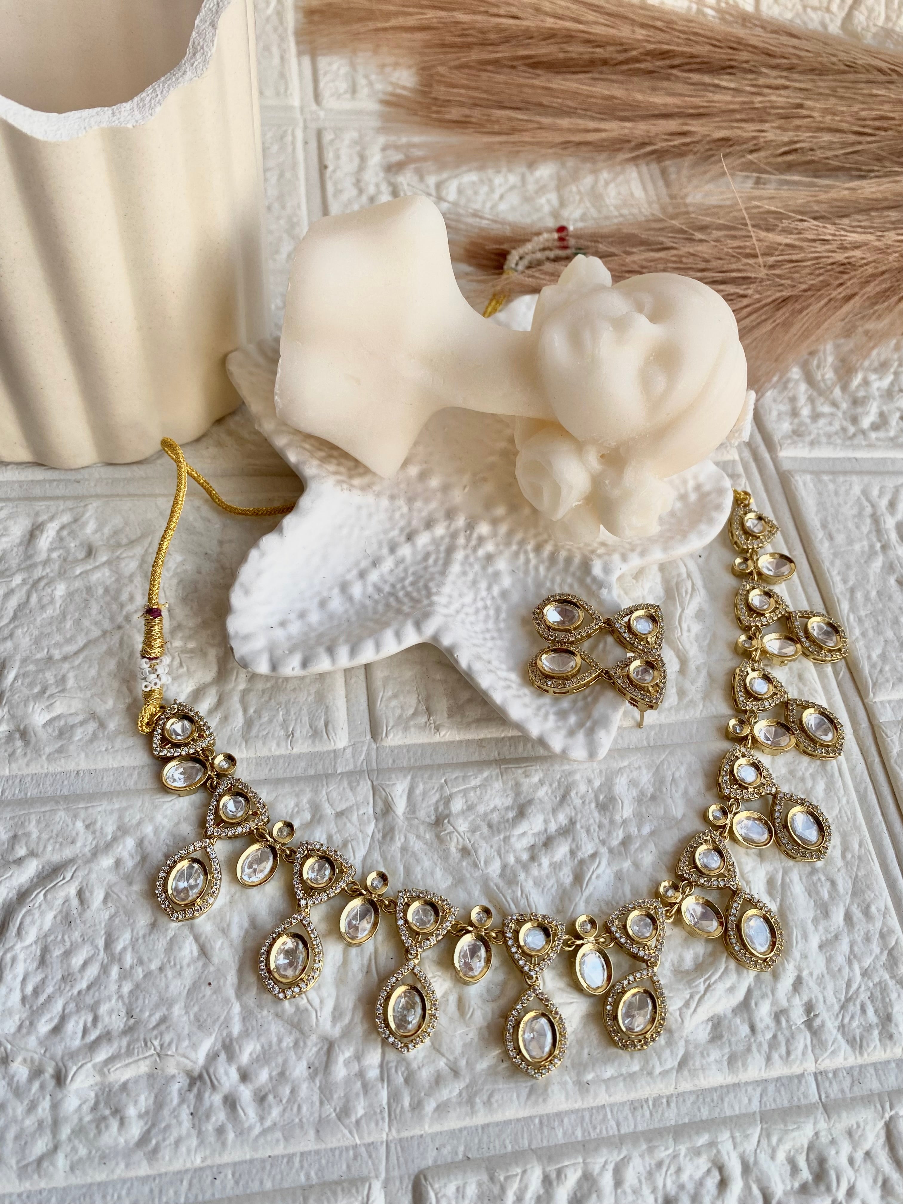 Moissanite Kundan Necklace Set