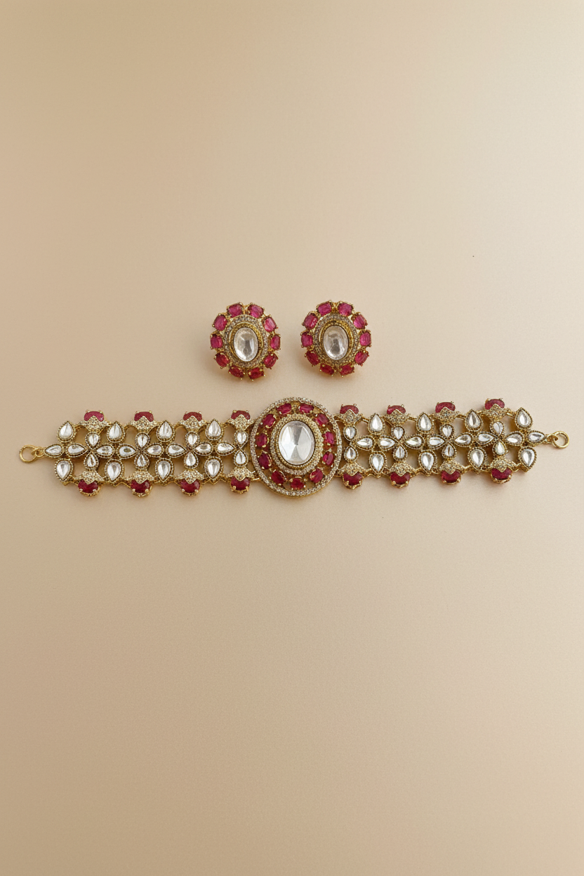 Moissanite Kundan Choker Set