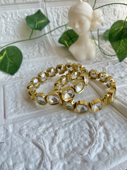Signature Solitaire Moissanite Kundan Screw open Kadda
