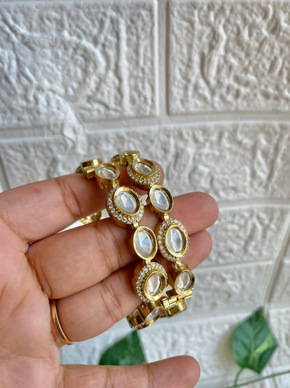 Signature Sleek Moissanite Kundan Screw Bangles