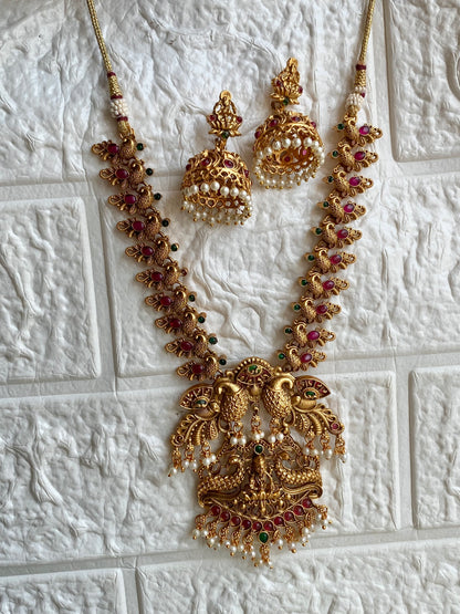 Statement Antique Kemp stone temple necklace set