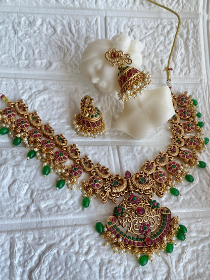 Statement Antique Kemp Stone Necklace set