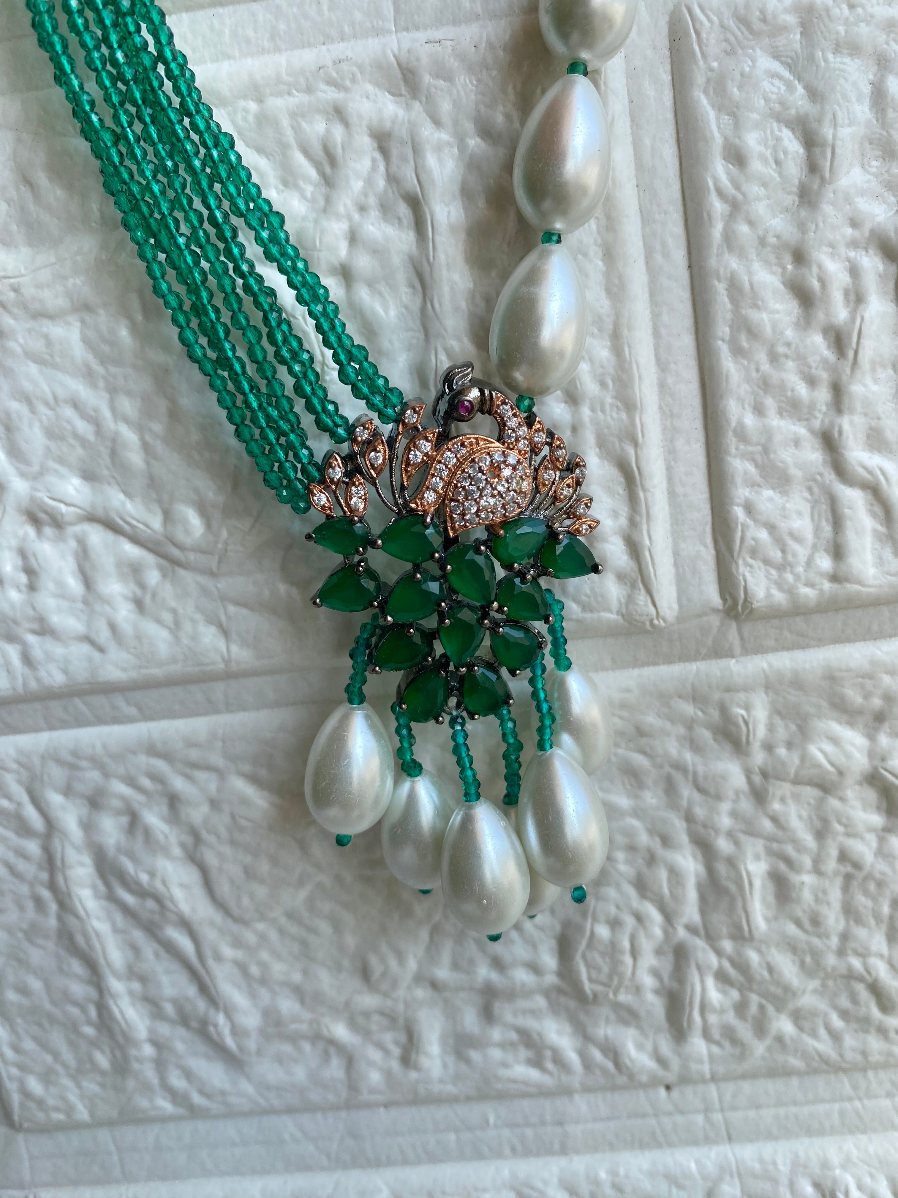 celebrity Styled Beads pearl Signature Long Neckpiece set