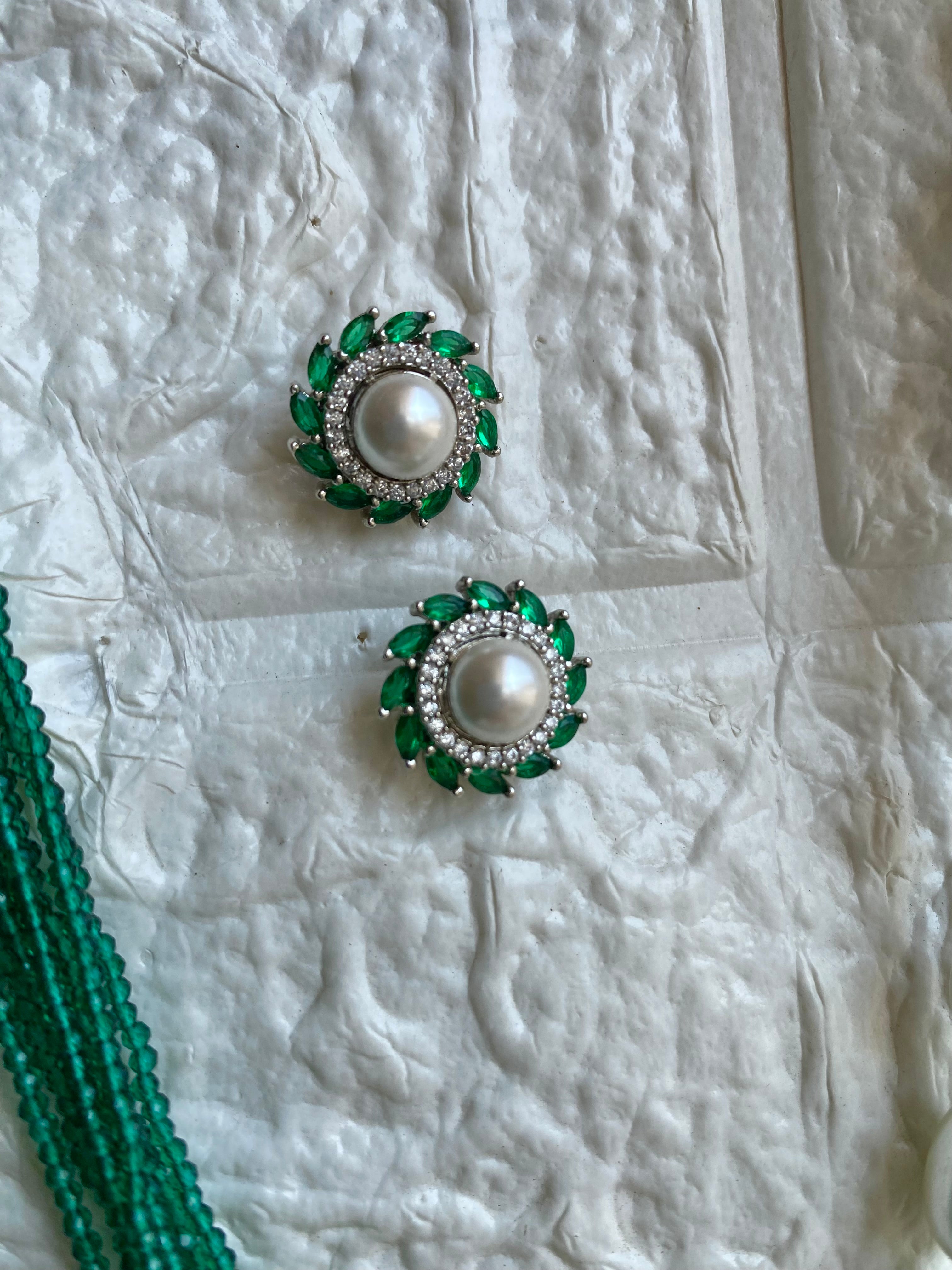 celebrity Styled Beads pearl Signature Long Neckpiece set