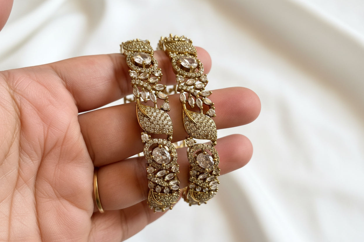 Signature Zircon Studded Bangle- Pair of 2