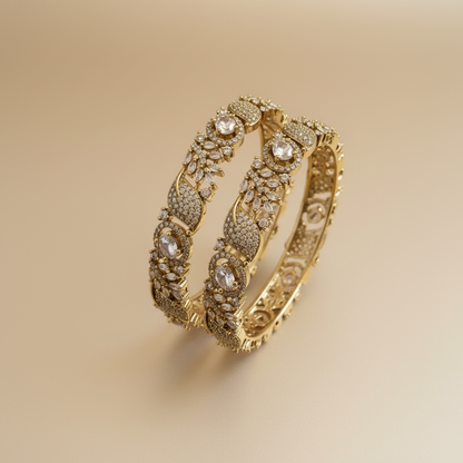 Signature Zircon Studded Bangle- Pair of 2