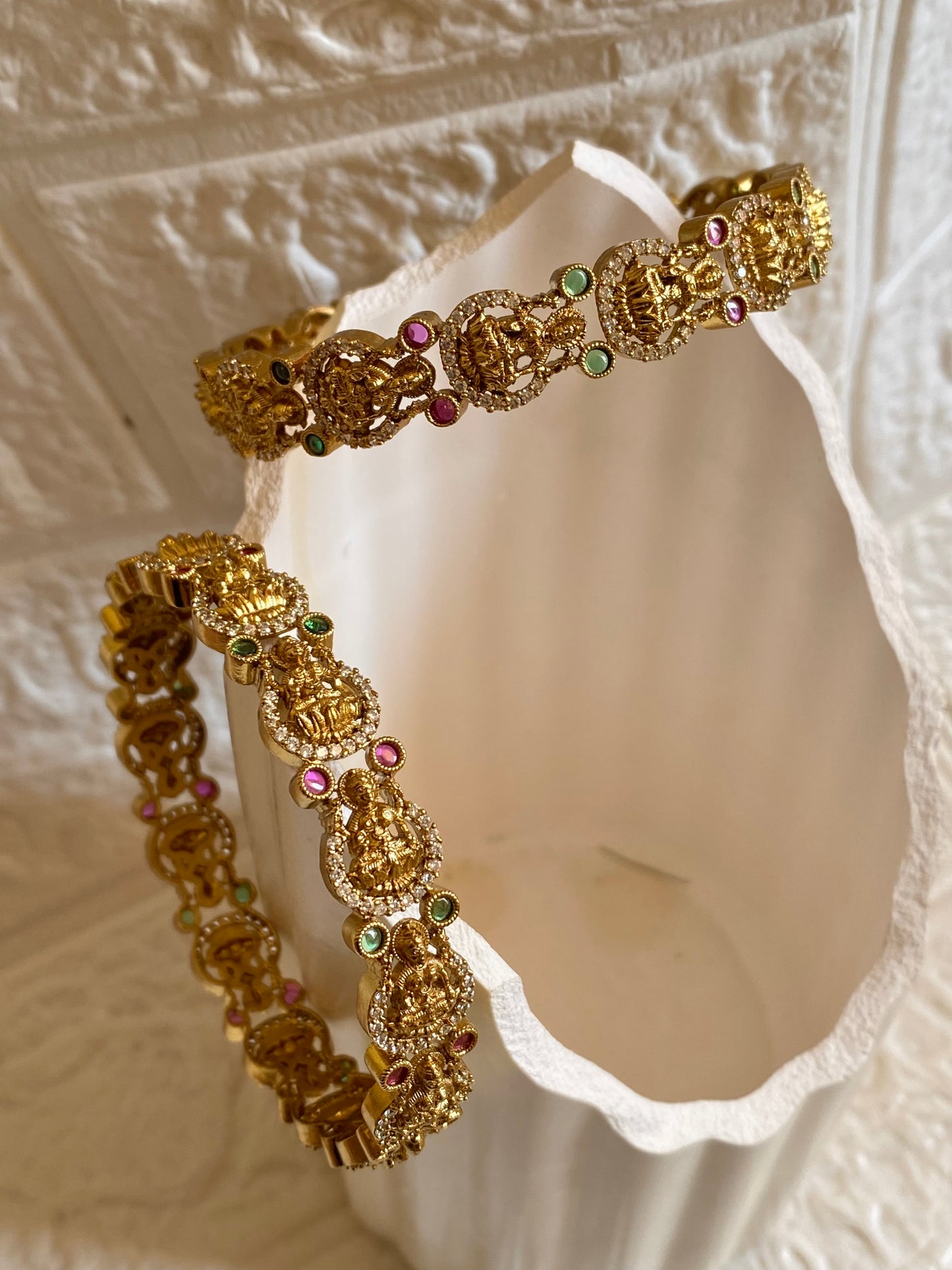 Signature Temple Antique Bangles- Pair of 2