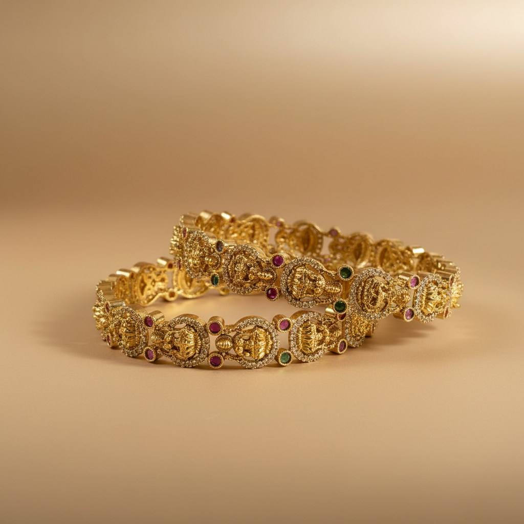 Signature Temple Antique Bangles- Pair of 2
