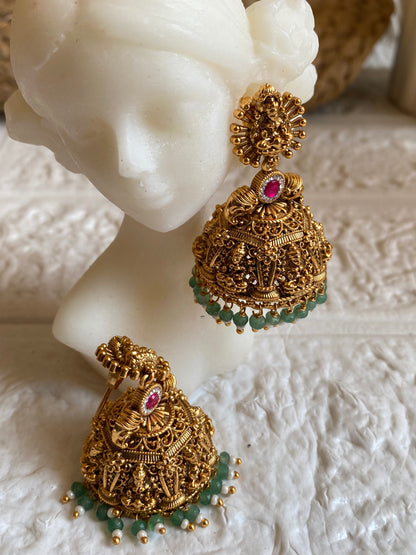Kemp Stone Temple Inspired Jhumka