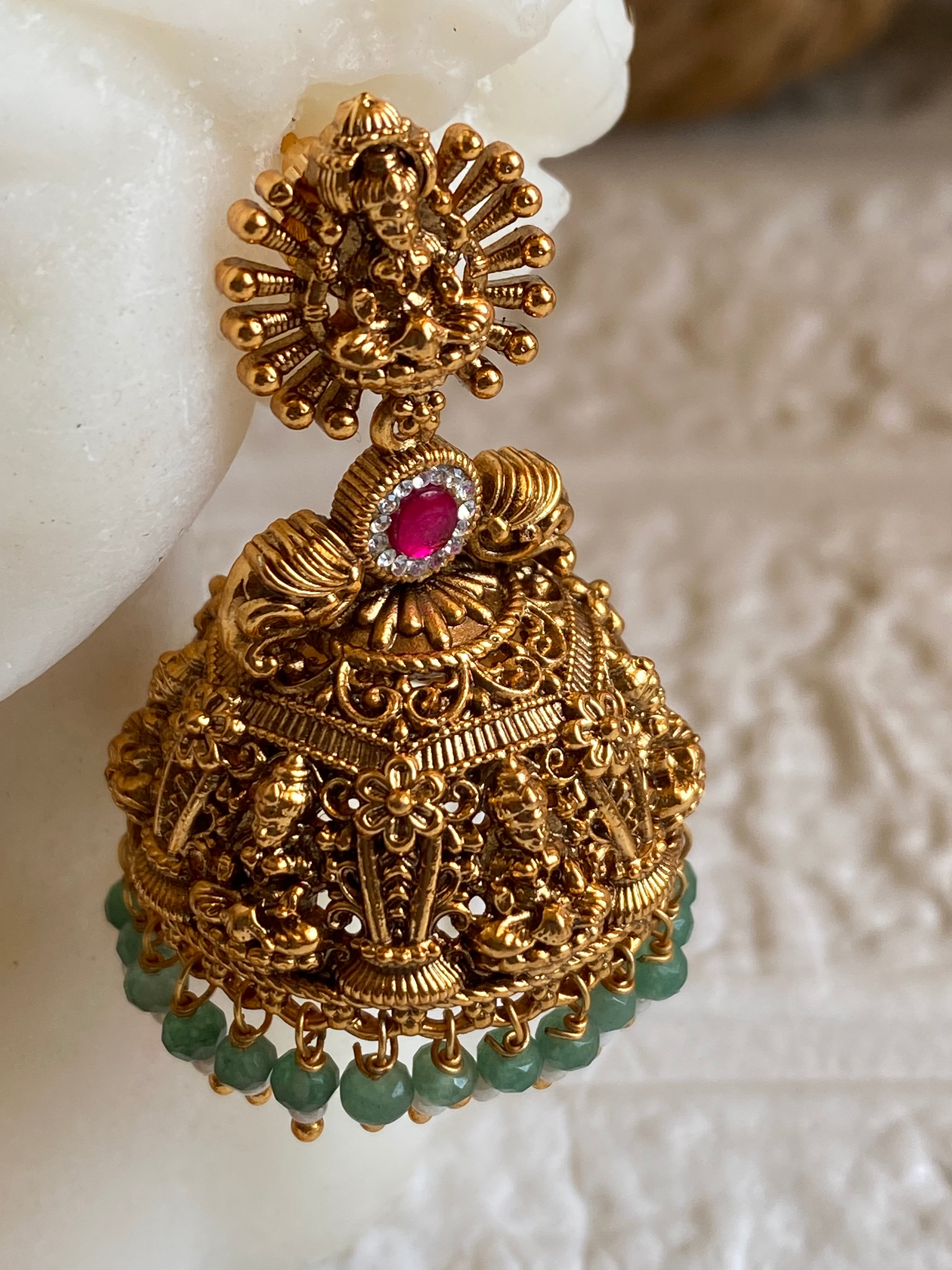 Kemp Stone Temple Inspired Jhumka