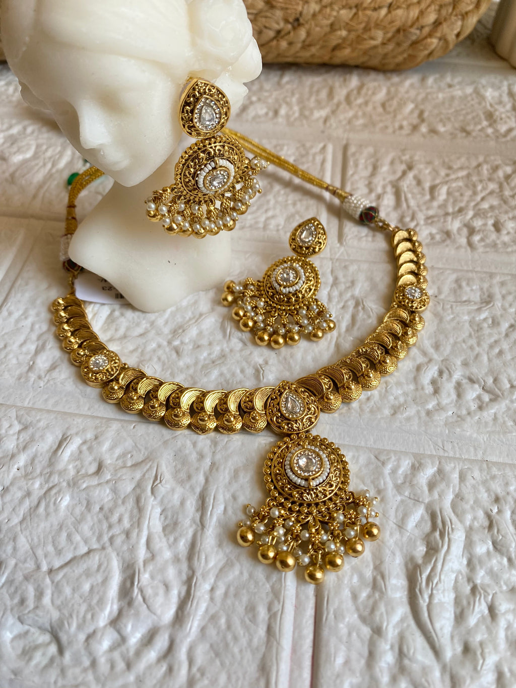 Signature Moissanite Gold Plated Necklace Set