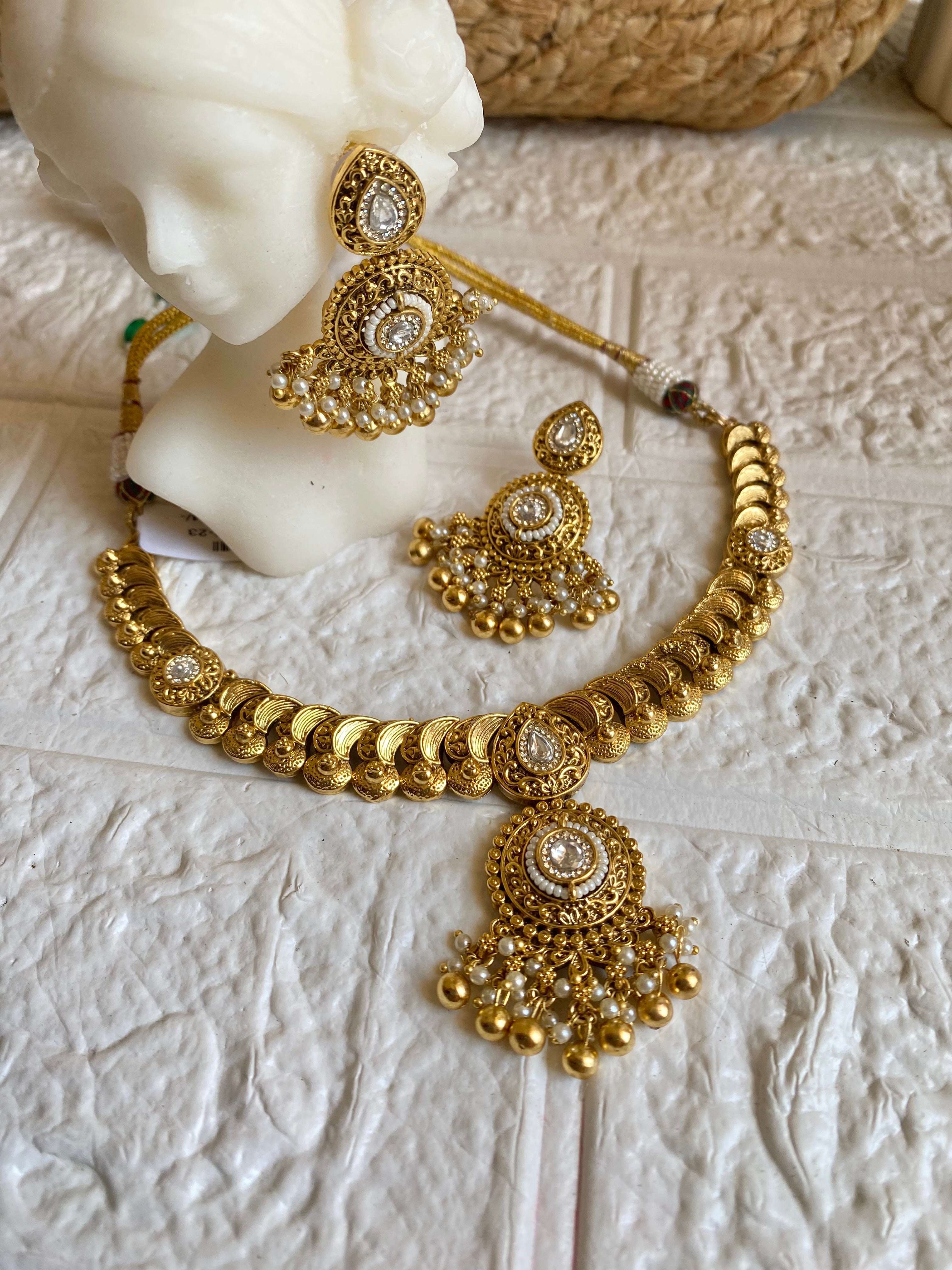 Signature Moissanite Gold Plated Necklace Set