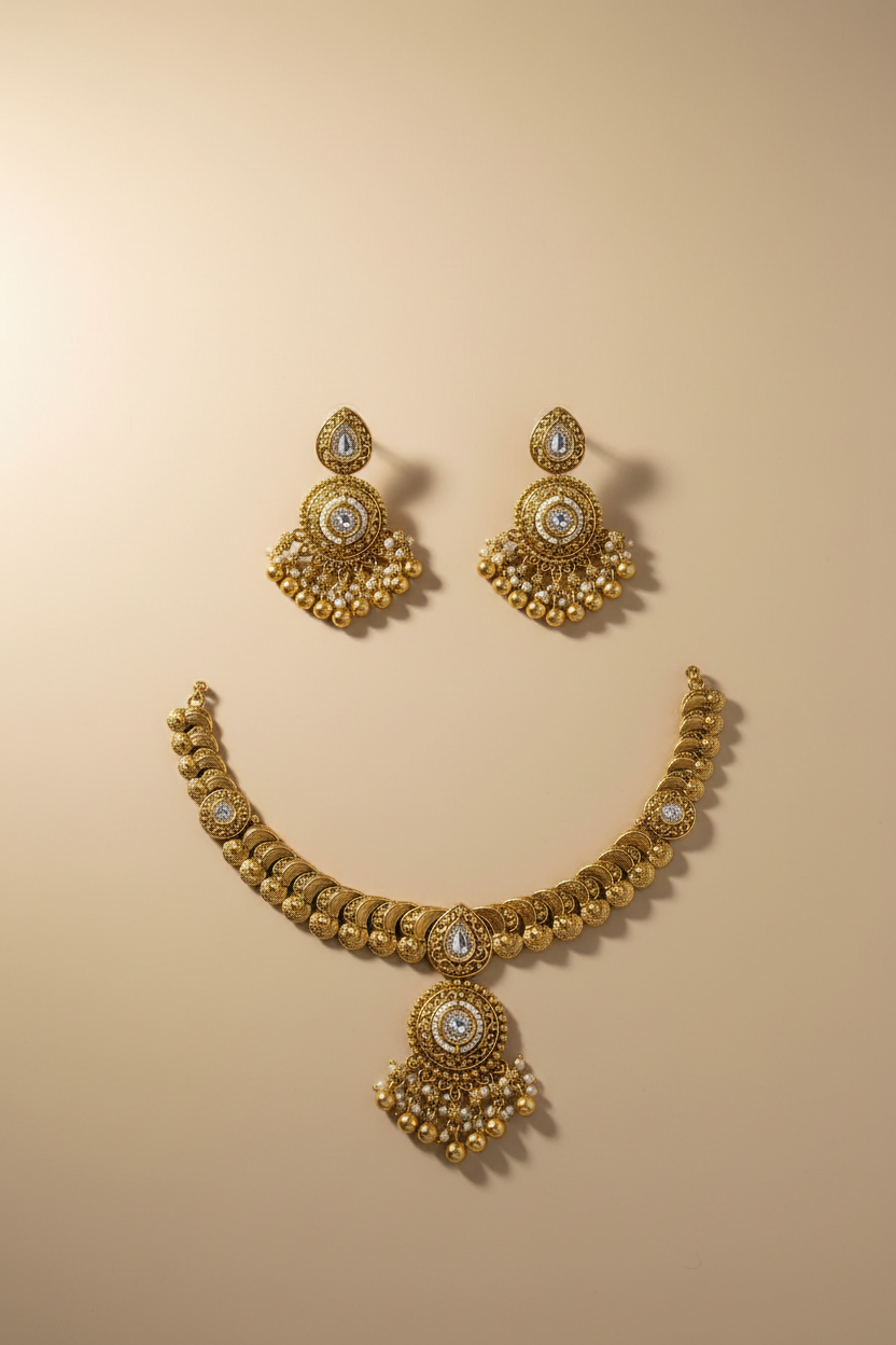 Signature Moissanite Gold Plated Necklace Set